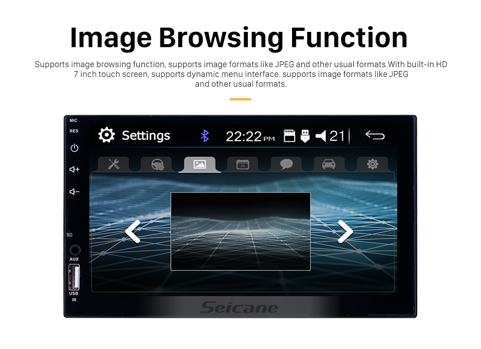 Seicane 7 inch Touchscreen MP5 Player Mirror Link Music Bluetooth Radio for universal support Steering Wheel Control Rearview camera