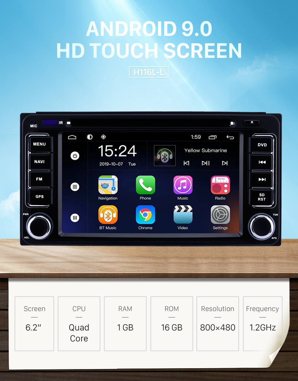 Seicane 1998-2007 TOYOTA Land Cruiser 100 series Android 8.0 Радио DVD-плеер GPS-навигатор Автомобильная стереосистема с Bluetooth WiFi DVR Зеркальная связь Управление рулевого колеса 1080P Видео