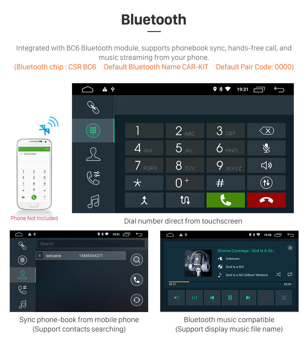 Seicane Android 9.0 6.2 pulgadas para Radio Universal Sistema de navegación GPS con pantalla táctil HD Bluetooth AUX WIFI compatible Carplay DVR OBD2