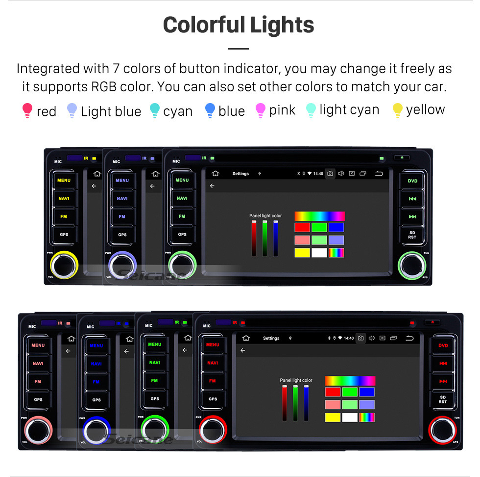 Seicane Android 9.0 6.2 polegada para Universal Radio GPS Sistema de Navegação com HD Touchscreen Bluetooth AUX WIFI suporte Carplay DVR OBD2