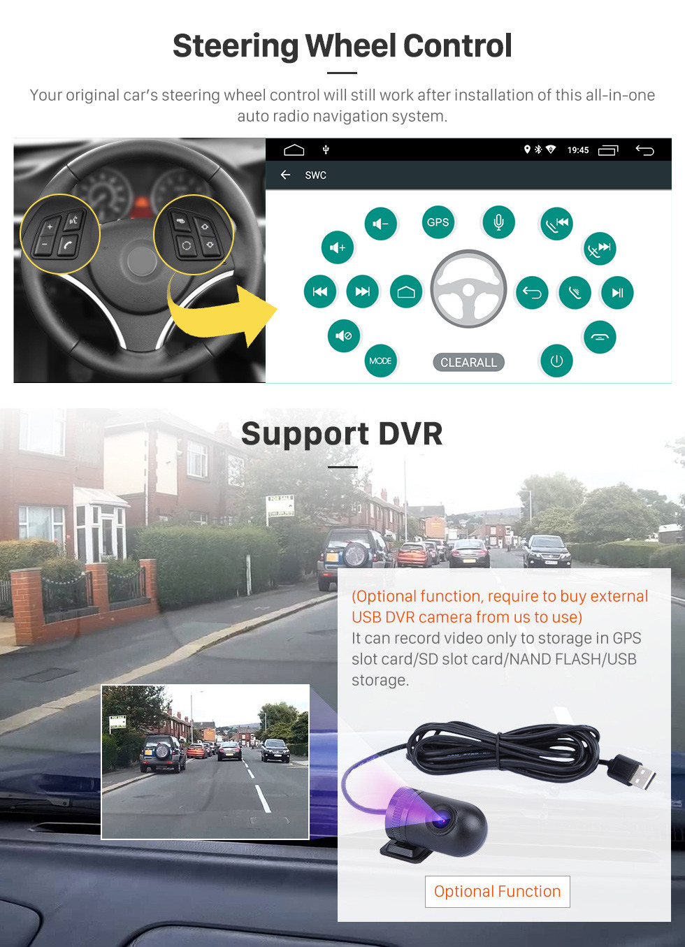Seicane Android 9.0 6.2 Zoll für Universal Radio GPS Navigationssystem mit HD Touchscreen Bluetooth AUX WIFI Unterstützung Carplay DVR OBD2