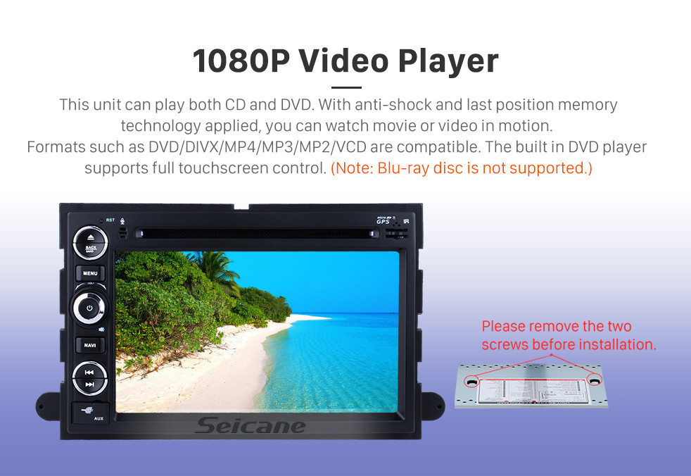 Seicane OEM 7 polegadas Android 9.0 Radio GPS sistema de navegação para 2005-2009 Ford Mustang com Bluetooth DVD player HD 1024 * 600 tela sensível ao toque OBD2 DVR Retrovisor câmera TV 1080P Vídeo USB SD 3G WIFI Controle de volante