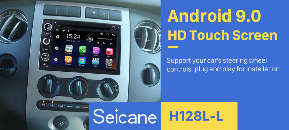Seicane OEM 7 pouces Android 9.0 Radio système de navigation GPS pour 2005-2009 Ford Mustang avec lecteur DVD Bluetooth HD 1024 * écran tactile OBD2 DVR caméra de recul TV 1080P vidéo USB SD 3G WIFI Commande au volant