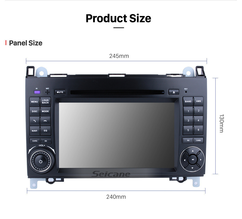 Seicane Android 9.0 Radio Head Unit 7 Inch HD Touchscreen For 2004-2012 Mercedes Benz B Class W245 B200 C Class W203 S203 C180 C200 CLK Class C209 W209 C208 W208 Car Stereo DVD Player GPS Navigation System Music Bluetooth 4G WIFI Support 1080P Video Backup Camera