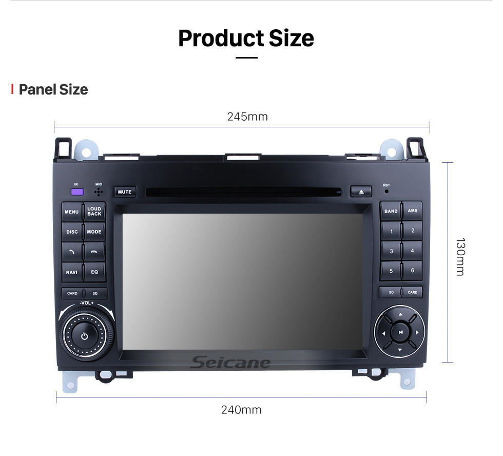 Seicane Android 9,0 Radio Head Unit 7 Zoll HD Touchscreen Für 2004-2012 Mercedes Benz B Klasse W245 B200 C Klasse W203 S203 C180 C200 CLK Klasse C209 W209 C208 W208 Auto Stereo DVD Player GPS Navigationssystem Musik Bluetooth 4G WIFI Unterstützung 1080 P Video Ba