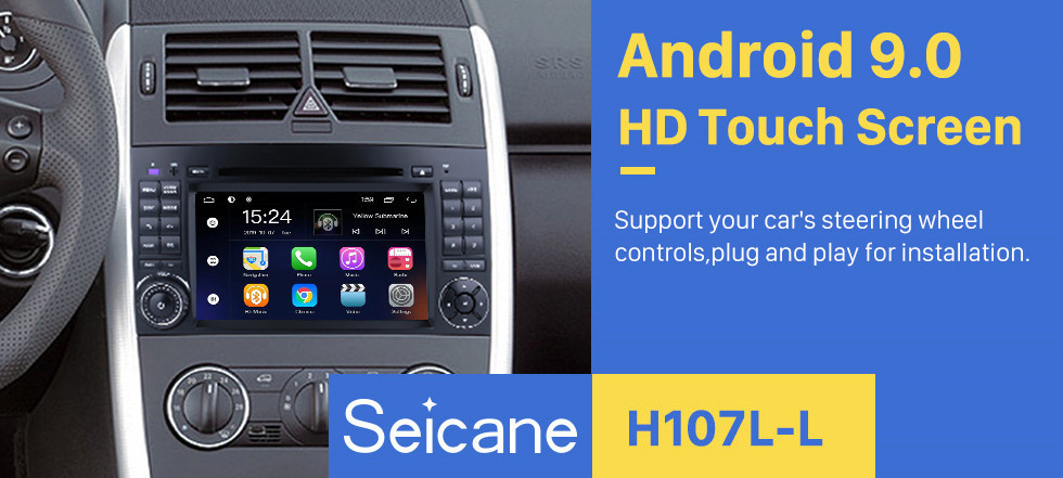 Seicane Android 9.0 Radio Unité principale 7 pouces HD Touchscreen Pour 2004-2012 Mercedes Benz Classe B W245 B200 Classe C W203 S203 C180 C200 Classe CLK C209 W209 C208 W208 Stéréo Lecteur DVD Système de navigation GPS Musique Bluetooth 4G WIFI Support 1080P Vid