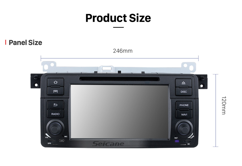 Seicane 7 polegadas Android 9.0 In Dash Radio Para 2000-2006 BMW Série 3 M3 E46 316i Rover 75 MG ZT Navegação GPS Carro DVD Player Sistema de áudio Bluetooth Rádio Música Suporte de espelho Link de espelho 3G WiFi DAB +