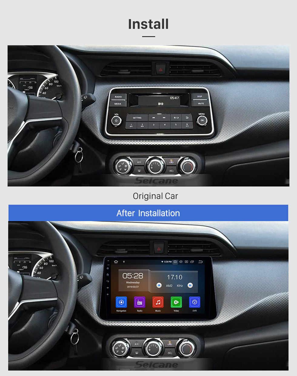 Seicane 10,1 Zoll Android 9.0 Radio für 2017-2019 Nissan Kicks mit Bluetooth HD Touchscreen GPS-Navigation Carplay-Unterstützung Digital-TV Seicane 10,1 Zoll Android 9.0 Radio für 2017-2019 Nissan Kicks mit Bluetooth HD Touchscreen GPS-Navigation Carplay-Unterstützung Digital-TV