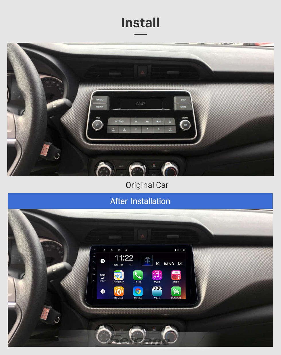 Seicane 10,1 Zoll Android 8.1 GPS Navigationsradio für 2017-2019 Nissan Kicks mit HD Touchscreen Bluetooth Unterstützung Carplay TPMS Seicane 10,1 Zoll Android 8.1 GPS Navigationsradio für 2017-2019 Nissan Kicks mit HD Touchscreen Bluetooth Unterstützung Carplay TPMS