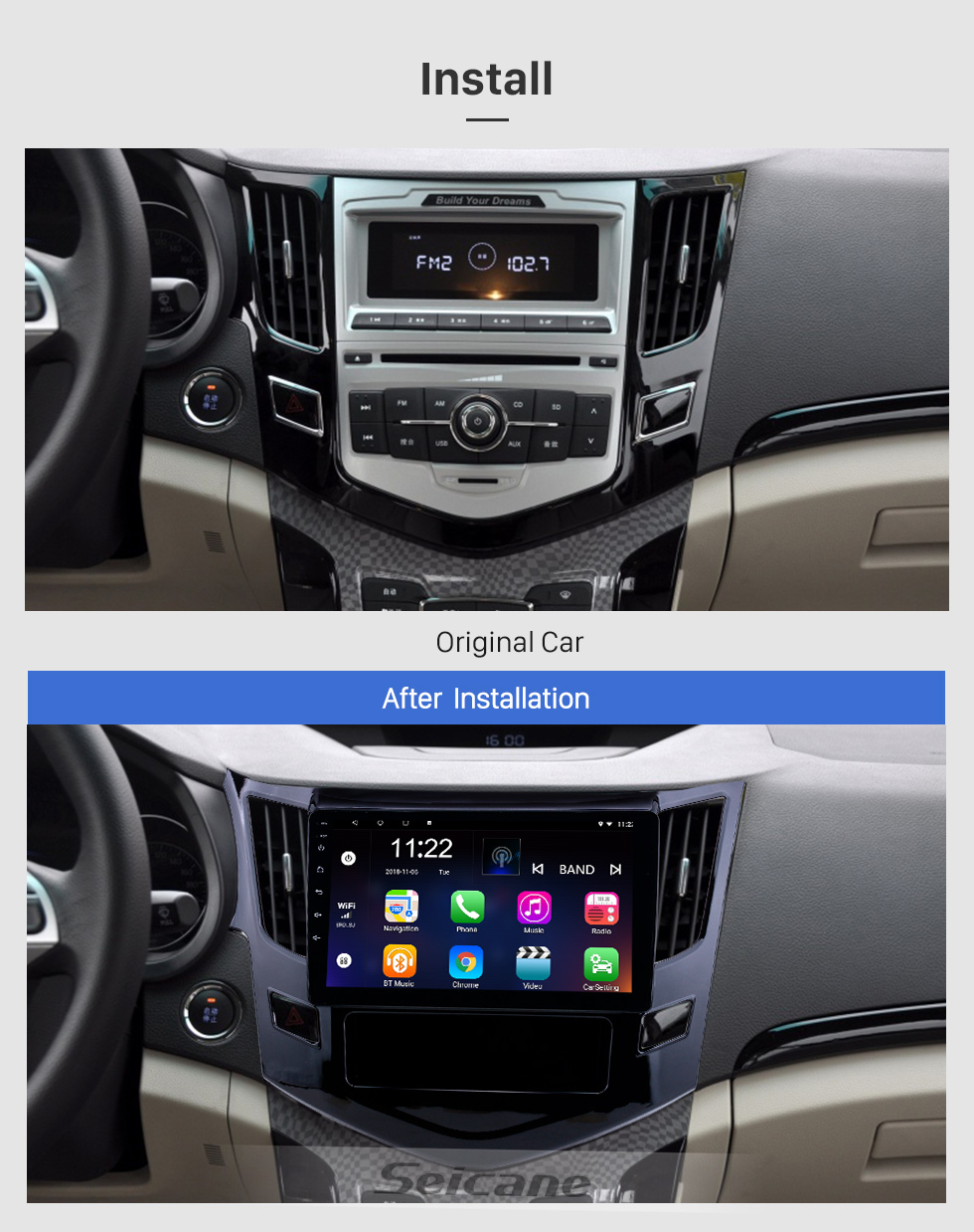 Seicane Écran tactile HD 9 pouces Android 8.1 Radio de navigation GPS pour 2012-2016 BYD Surui avec prise en charge de Bluetooth AUX WIFI Carplay TPMS DAB + Seicane Écran tactile HD 9 pouces Android 8.1 Radio de navigation GPS pour 2012-2016 BYD Surui avec prise en charge de Bluetooth AUX WIFI Carplay TPMS DAB +
