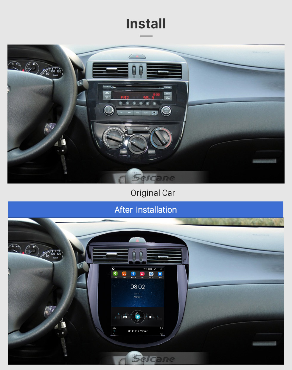 Seicane 2011-2015 Nissan Tiida 9.7 inch Android 9.1 GPS Navigation Radio with HD Touchscreen Bluetooth WIFI support Carplay Rear camera Seicane 2011-2015 Nissan Tiida 9.7 inch Android 9.1 GPS Navigation Radio with HD Touchscreen Bluetooth WIFI support Carplay Rear camera