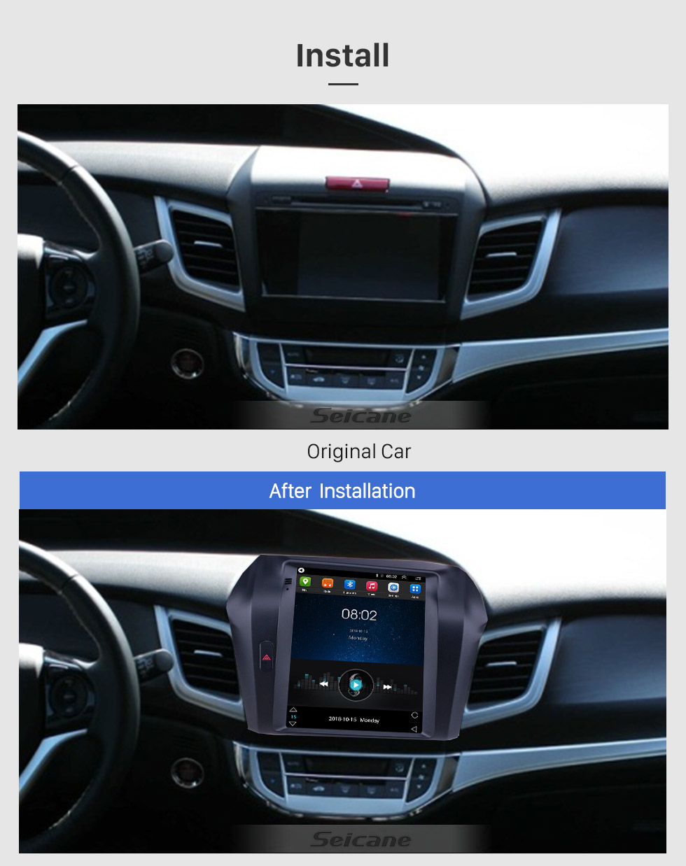 Seicane HD Touchscreen 2013 Honda Jade Android 9.1 9.7 inch GPS Navigation Radio Bluetooth WIFI support Steering Wheel Control Carplay Seicane HD Touchscreen 2013 Honda Jade Android 9.1 9.7 inch GPS Navigation Radio Bluetooth WIFI support Steering Wheel Control Carplay