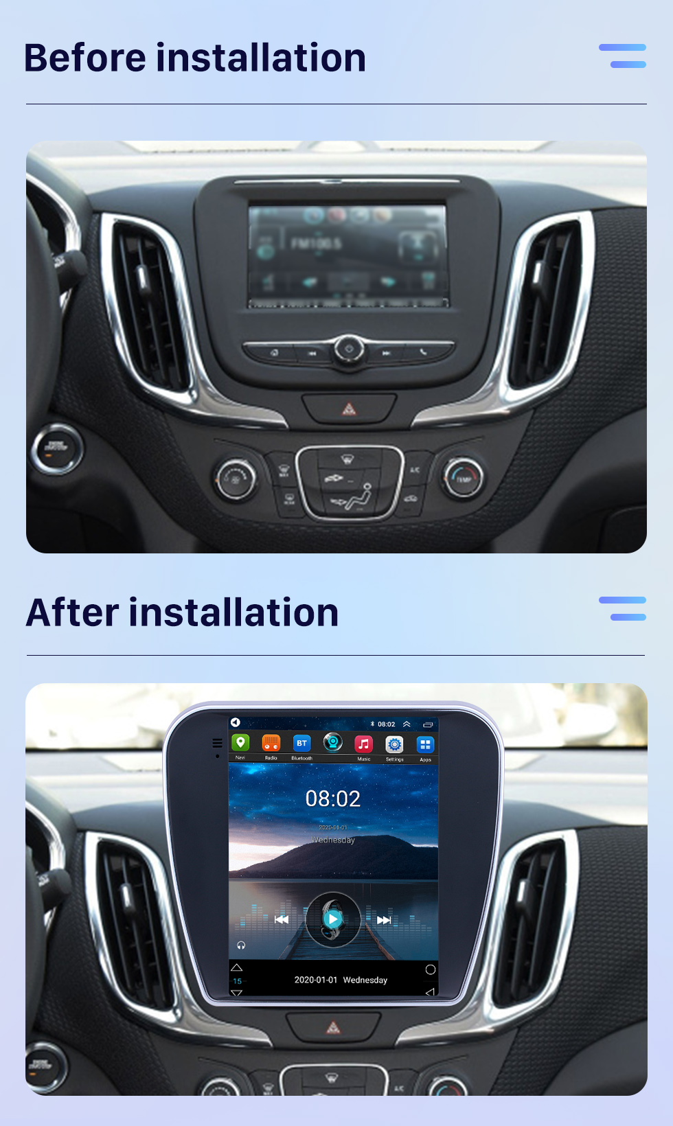 Seicane Android 9.1 9.7 Zoll GPS Navigationsradio für 2017 Chevy Chevrolet Equinox mit HD Touchscreen Bluetooth Unterstützung Carplay DVR OBD2 Seicane Android 9.1 9.7 Zoll GPS Navigationsradio für 2017 Chevy Chevrolet Equinox mit HD Touchscreen Bluetooth Unterstützung Carplay DVR OBD2