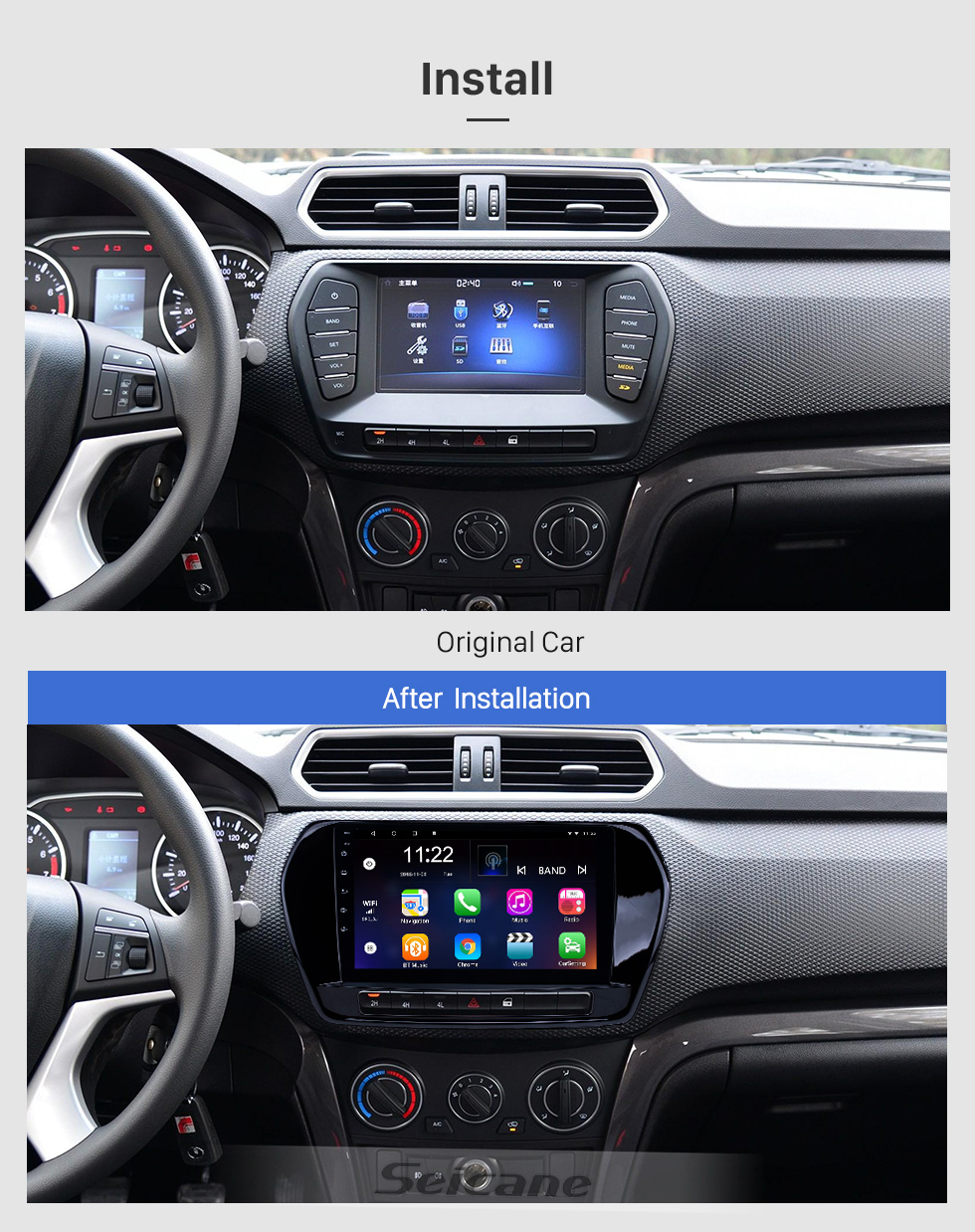 Seicane Android 8.1 9 pouces HD radio à navigation tactile GPS Navigation pour 2011-2015 Great Wall Wingle 5 avec support Bluetooth Carplay DVR OBD2 Seicane Android 8.1 9 pouces HD radio à navigation tactile GPS Navigation pour 2011-2015 Great Wall Wingle 5 avec support Bluetooth Carplay DVR OBD2