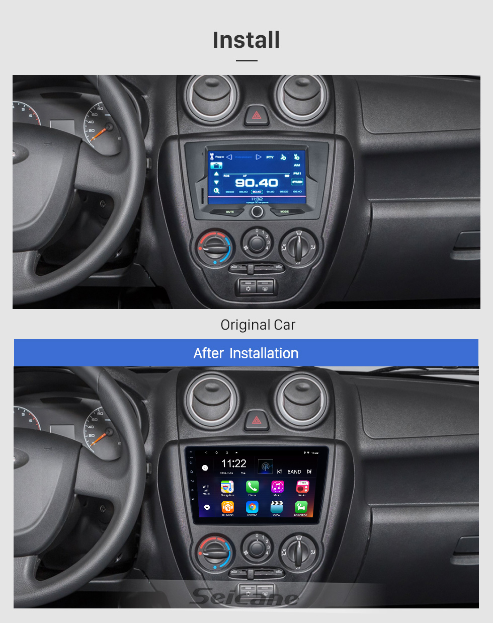 Seicane 9 polegadas GPS Navegação Rádio Android 8.1 para 2011-2017 Lada Granta Com HD Touchscreen Bluetooth suporte Carplay Câmera de backup Seicane 9 polegadas GPS Navegação Rádio Android 8.1 para 2011-2017 Lada Granta Com HD Touchscreen Bluetooth suporte Carplay Câmera de backup