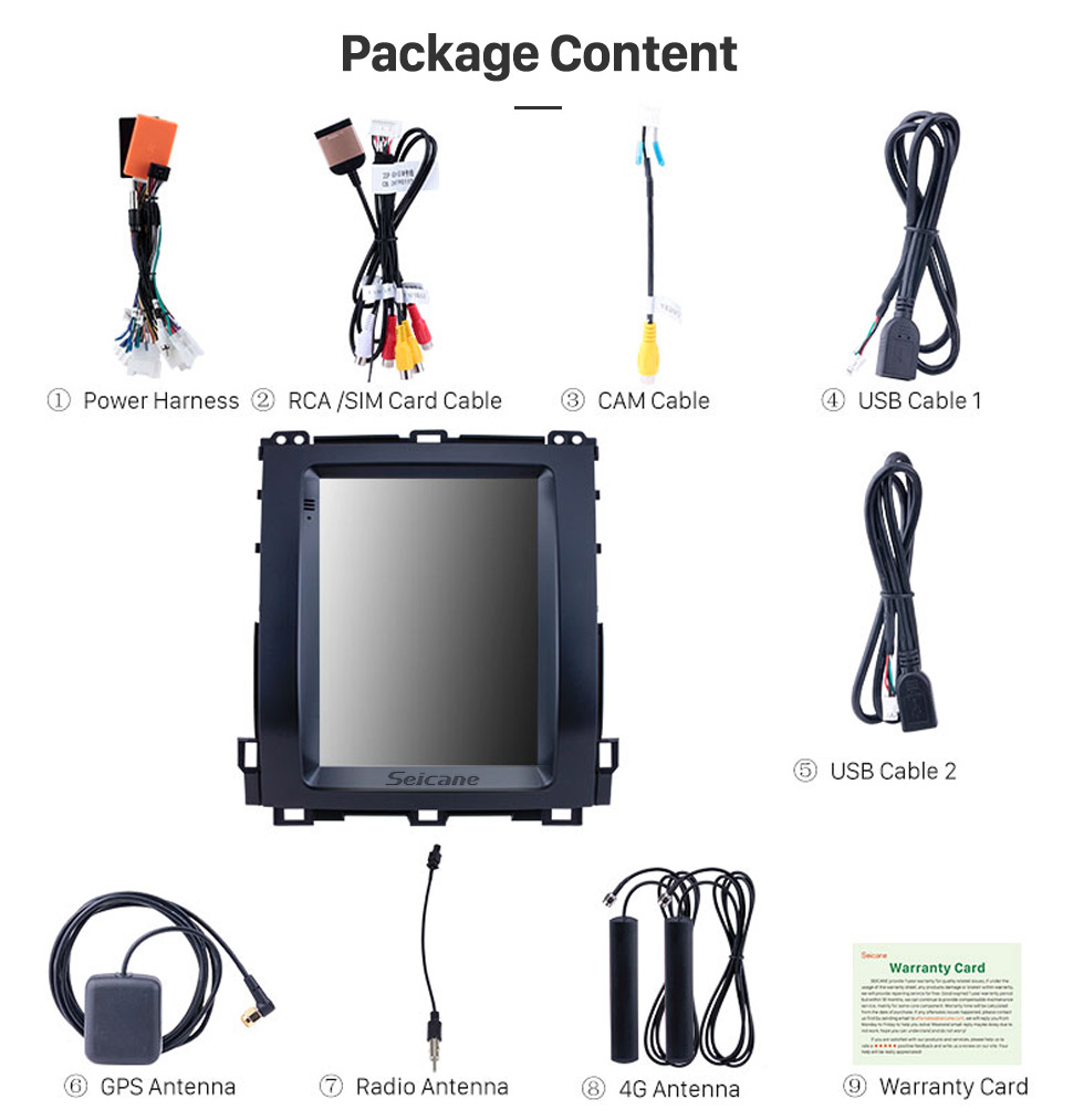 Seicane HD Touchscreen 2002-2007 2008 2009 Toyota Prado Android 9.1 9.7 inch GPS Navigation Radio WIFI Bluetooth support TPMS Digital TV Carplay Seicane HD Touchscreen 2002-2007 2008 2009 Toyota Prado Android 9.1 9.7 inch GPS Navigation Radio WIFI Bluetooth support TPMS Digital TV Carplay