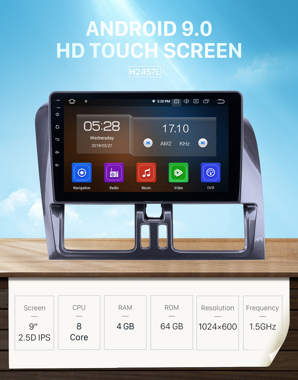 Seicane Für 2008 2009 2010-2016 Volvo XC60 Radio 9 Zoll Android 9.0 HD Touchscreen Bluetooth mit GPS Navigation Carplay Unterstützung SWC Seicane Für 2008 2009 2010-2016 Volvo XC60 Radio 9 Zoll Android 9.0 HD Touchscreen Bluetooth mit GPS Navigation Carplay Unterstützung SWC