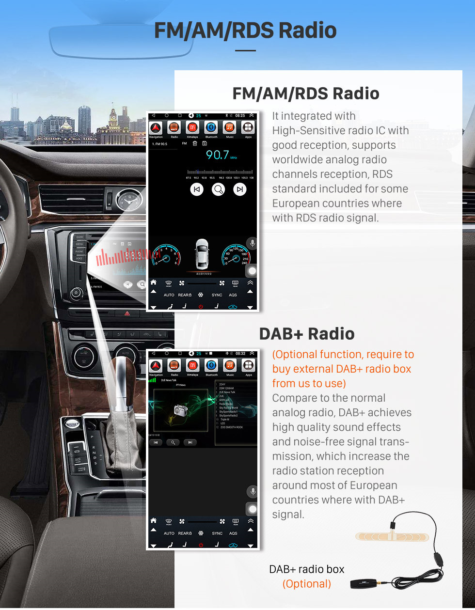 Seicane 13.6 pulgadas Android 9.1 para 2002 2003 2004-2010 Toyota Pardo Radio Navegación GPS con pantalla táctil HD Soporte Bluetooth Carplay Mirror Link