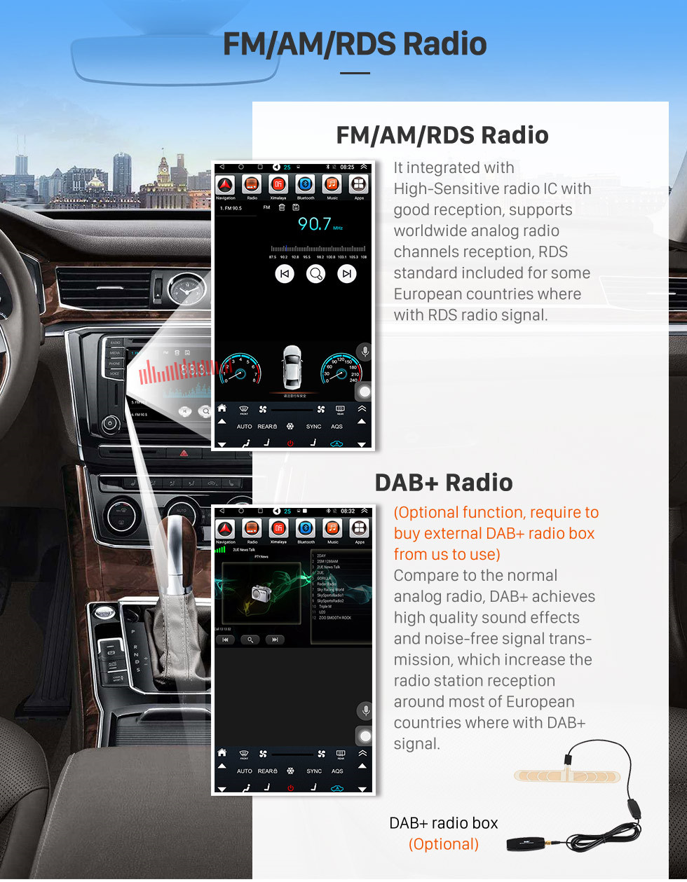 Seicane 13,6-дюймовый Android 9.1 для 2002 2003 2004-2010 Toyota Pardo Radio GPS-навигация с сенсорным экраном HD Поддержка Bluetooth Carplay Mirror Link