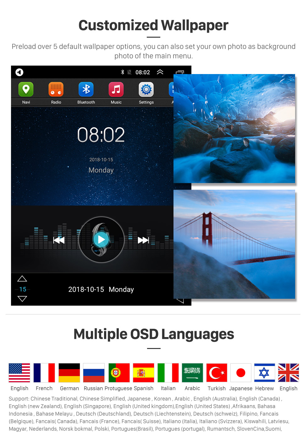 Seicane HD сенсорный экран для 2016 2017 2018 Roewe RX5 Radio Android 9.1 9,7-дюймовый GPS-навигатор Поддержка Bluetooth Управление рулевого колеса Carplay Seicane HD сенсорный экран для 2016 2017 2018 Roewe RX5 Radio Android 9.1 9,7-дюймовый GPS-навигатор Поддержка Bluetooth Управление рулевого колеса Carplay