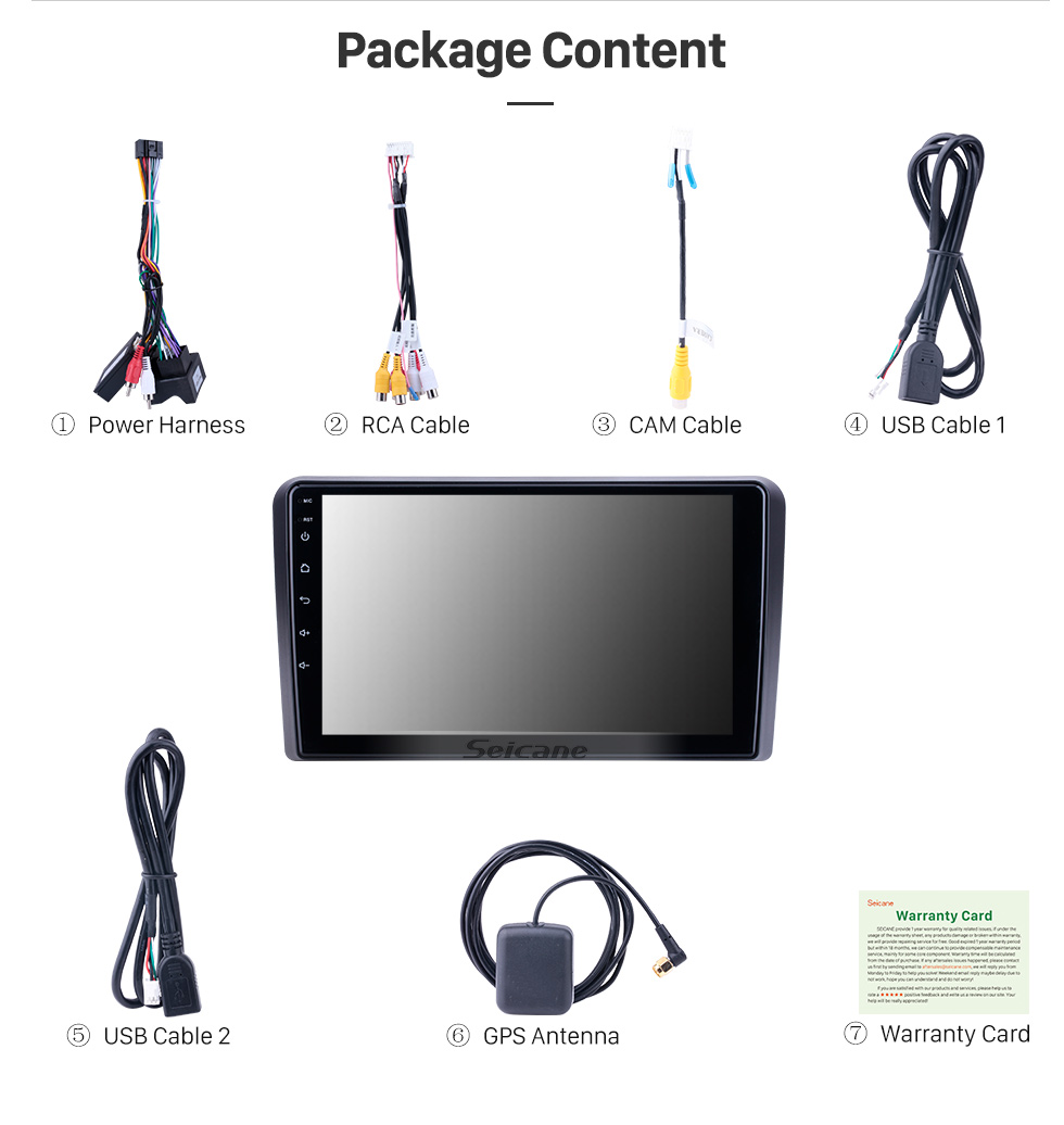 Seicane Android 8.1 9 pulgadas para 2008 2009 2010 2011 2012 Audi A3 Radio HD Pantalla táctil Navegación GPS con Bluetooth Soporte AUX Carplay DVR Seicane Android 8.1 9 pulgadas para 2008 2009 2010 2011 2012 Audi A3 Radio HD Pantalla táctil Navegación GPS con Bluetooth Soporte AUX Carplay DVR