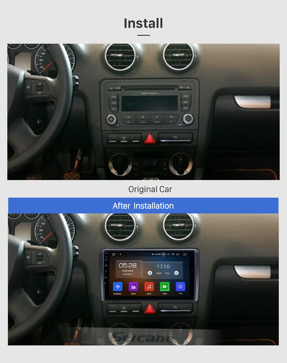 Seicane OEM 9 pulgadas Android 9.0 para 2008 2009 2010 2011 2012 Radio Audi A3 Bluetooth AUX HD Pantalla táctil Navegación GPS Soporte Carplay OBD2 TPMS Seicane OEM 9 pulgadas Android 9.0 para 2008 2009 2010 2011 2012 Radio Audi A3 Bluetooth AUX HD Pantalla táctil Navegación GPS Soporte Carplay OBD2 TPMS