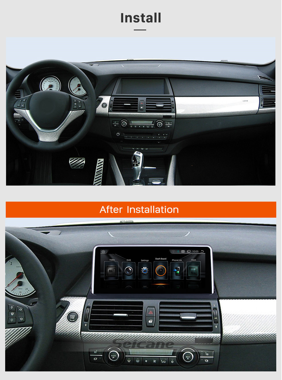 Seicane Для BMW X5 E70 / X6 E71 (2011-2014) CIC Radio 10,25-дюймовый Android 9.0 HD с сенсорным экраном GPS-навигация с поддержкой Bluetooth Carplay OBD2 Seicane Для BMW X5 E70 / X6 E71 (2011-2014) CIC Radio 10,25-дюймовый Android 9.0 HD с сенсорным экраном GPS-навигация с поддержкой Bluetooth Carplay OBD2