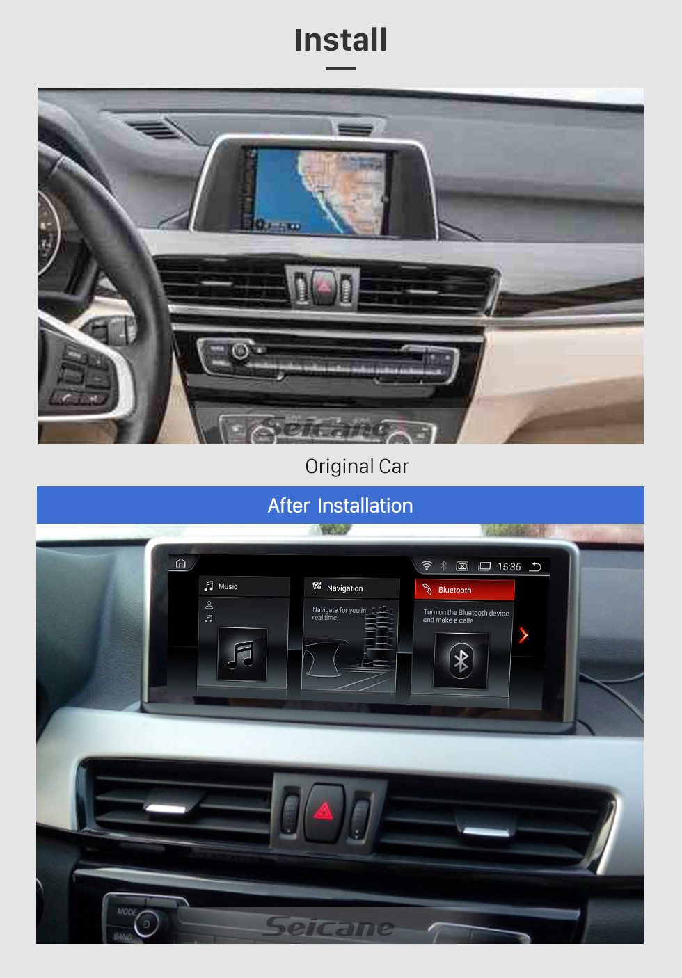 Seicane Для BMW X1 F48 (2016-2017) NBT Radio 10.25 дюймов Android 9.0 HD с сенсорным экраном GPS-навигация с поддержкой Bluetooth Carplay SWC Seicane Для BMW X1 F48 (2016-2017) NBT Radio 10.25 дюймов Android 9.0 HD с сенсорным экраном GPS-навигация с поддержкой Bluetooth Carplay SWC