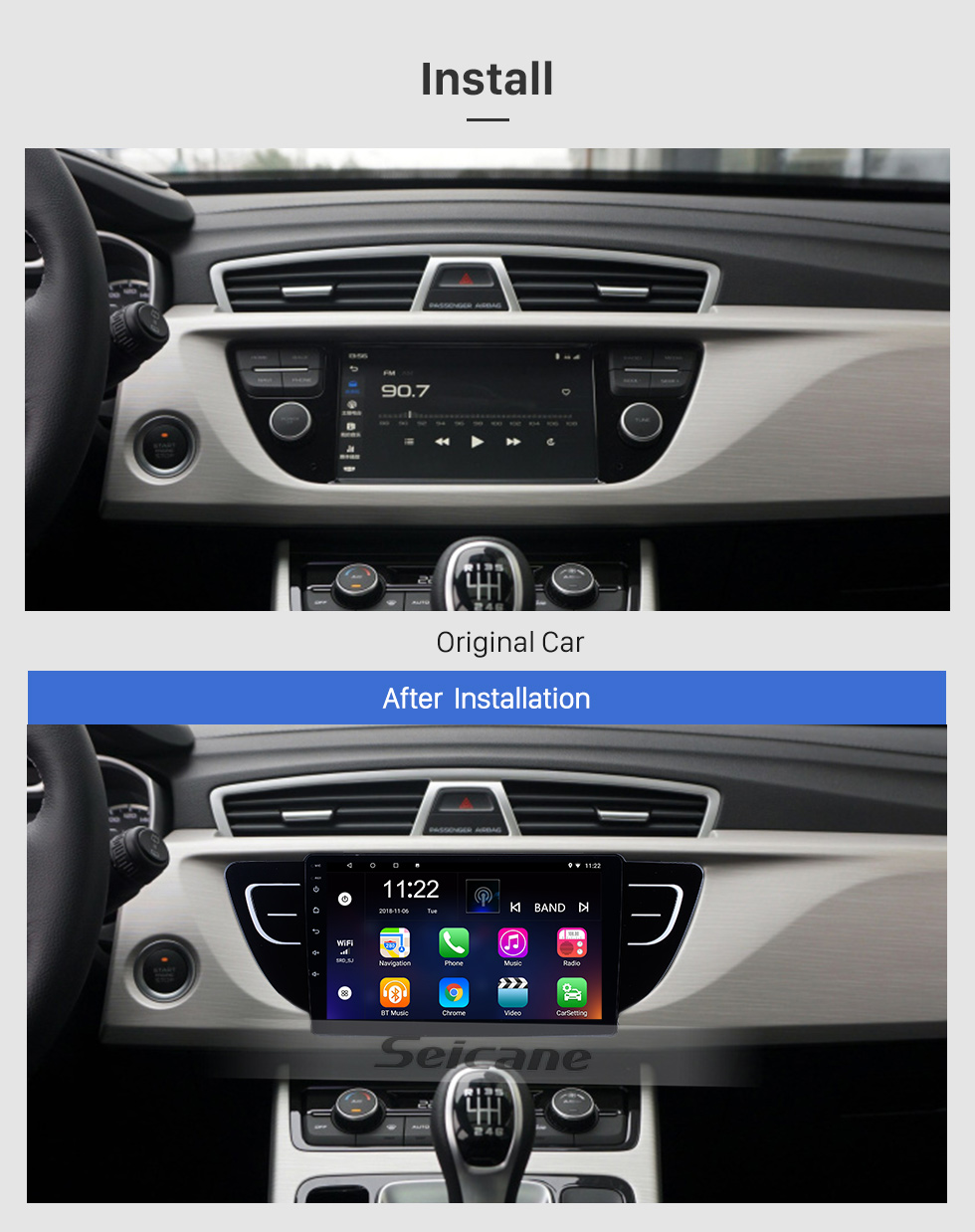 Seicane 9 pouces Android 8.1 pour 2016 2017 2018 Geely Boyue Radio Avec écran tactile HD Navigation GPS supporte Carplay DAB + TPMS Seicane 9 pouces Android 8.1 pour 2016 2017 2018 Geely Boyue Radio Avec écran tactile HD Navigation GPS supporte Carplay DAB + TPMS