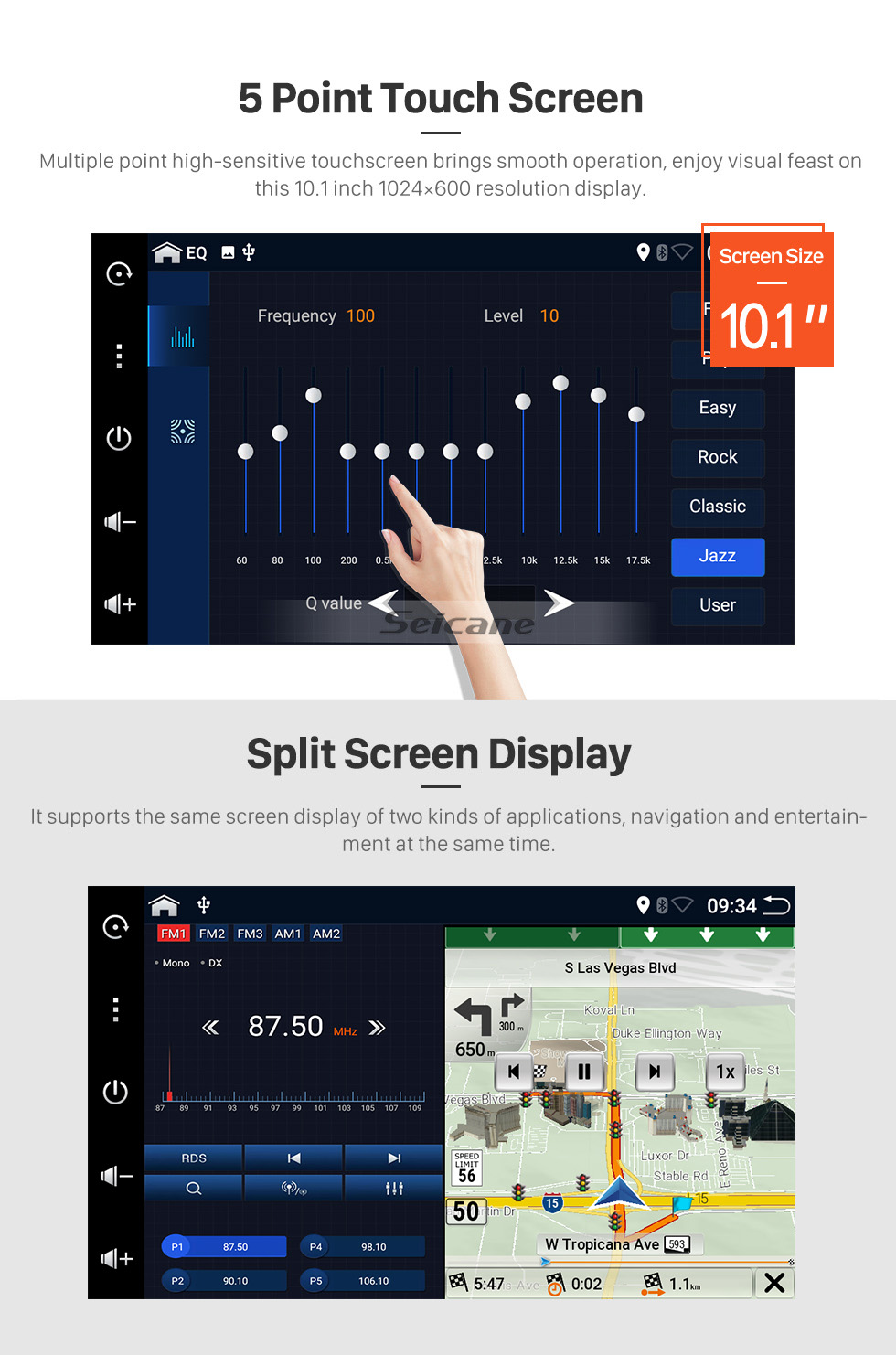 Seicane Écran rotatif Android 10.0 10,1 pouces HD 180 ° pour radio universelle avec système de navigation GPS Prise en charge Bluetooth USB Caméra de recul Carplay Seicane Écran rotatif Android 10.0 10,1 pouces HD 180 ° pour radio universelle avec système de navigation GPS Prise en charge Bluetooth USB Caméra de recul Carplay