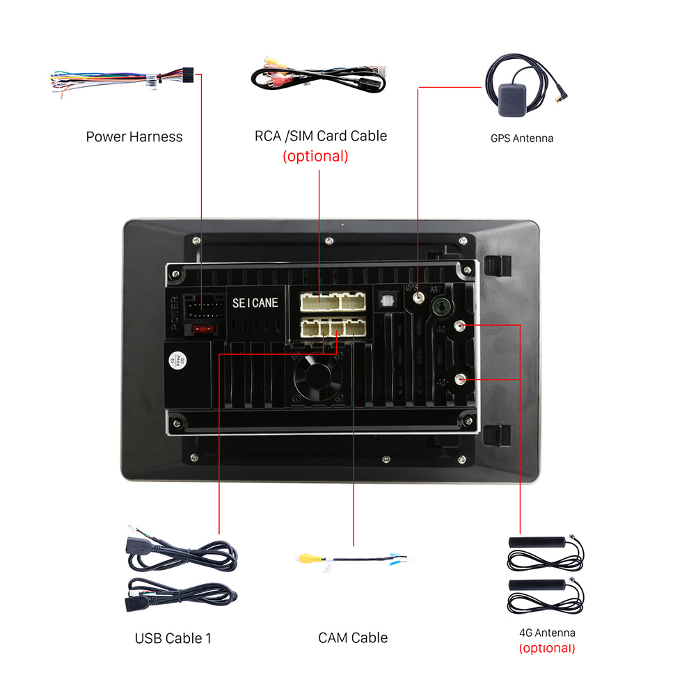 Seicane Android 10.0 10.1 Zoll für Universal Toyota Hyundai Kia Nissan Volkswagen Suzuki Honda Radio mit HD 180 ° drehbarer Bildschirm GPS Navigation Bluetooth WIFI Unterstützung Carplay DVR SWC