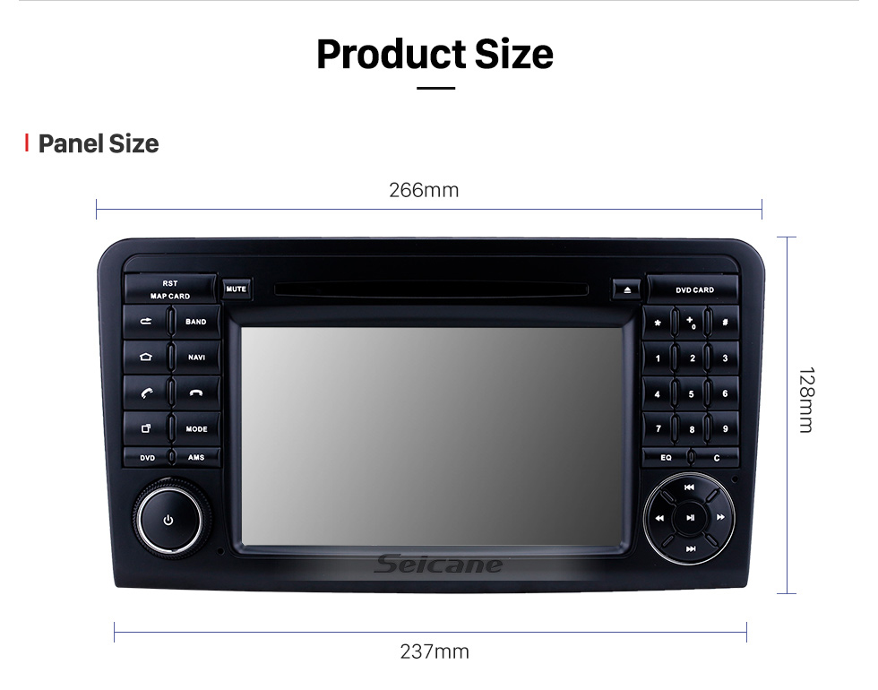 Seicane Android 9.0 7 polegadas para Mercedes Benz ML CLASSE W164 ML350 ML430 ML450 ML500 / GL CLASS X164 GL320 Rádio HD Touchscreen GPS Sistema de Navegação GPS com suporte Bluetooth Carplay DVR