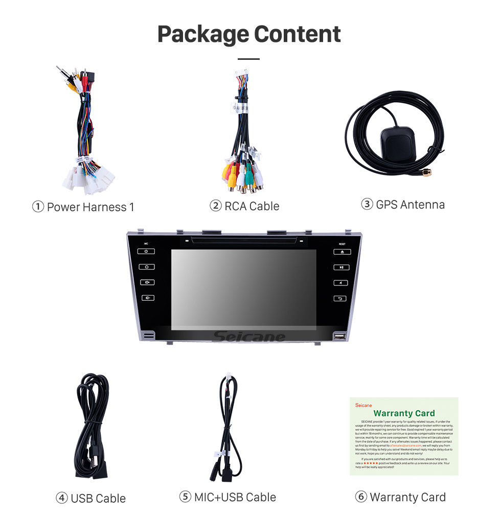 Seicane OEM 8 Zoll Android 9.0 für 2007 2008 2009 2010 2011 Toyota Camry Radio Bluetooth HD Touchscreen GPS Navigationssystem Unterstützung Carplay Seicane OEM 8 Zoll Android 9.0 für 2007 2008 2009 2010 2011 Toyota Camry Radio Bluetooth HD Touchscreen GPS Navigationssystem Unterstützung Carplay