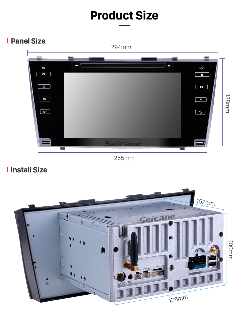 Seicane OEM 8 inch Android 9.0 for 2007 2008 2009 2010 2011 Toyota Camry Radio Bluetooth HD Touchscreen GPS Navigation System support Carplay