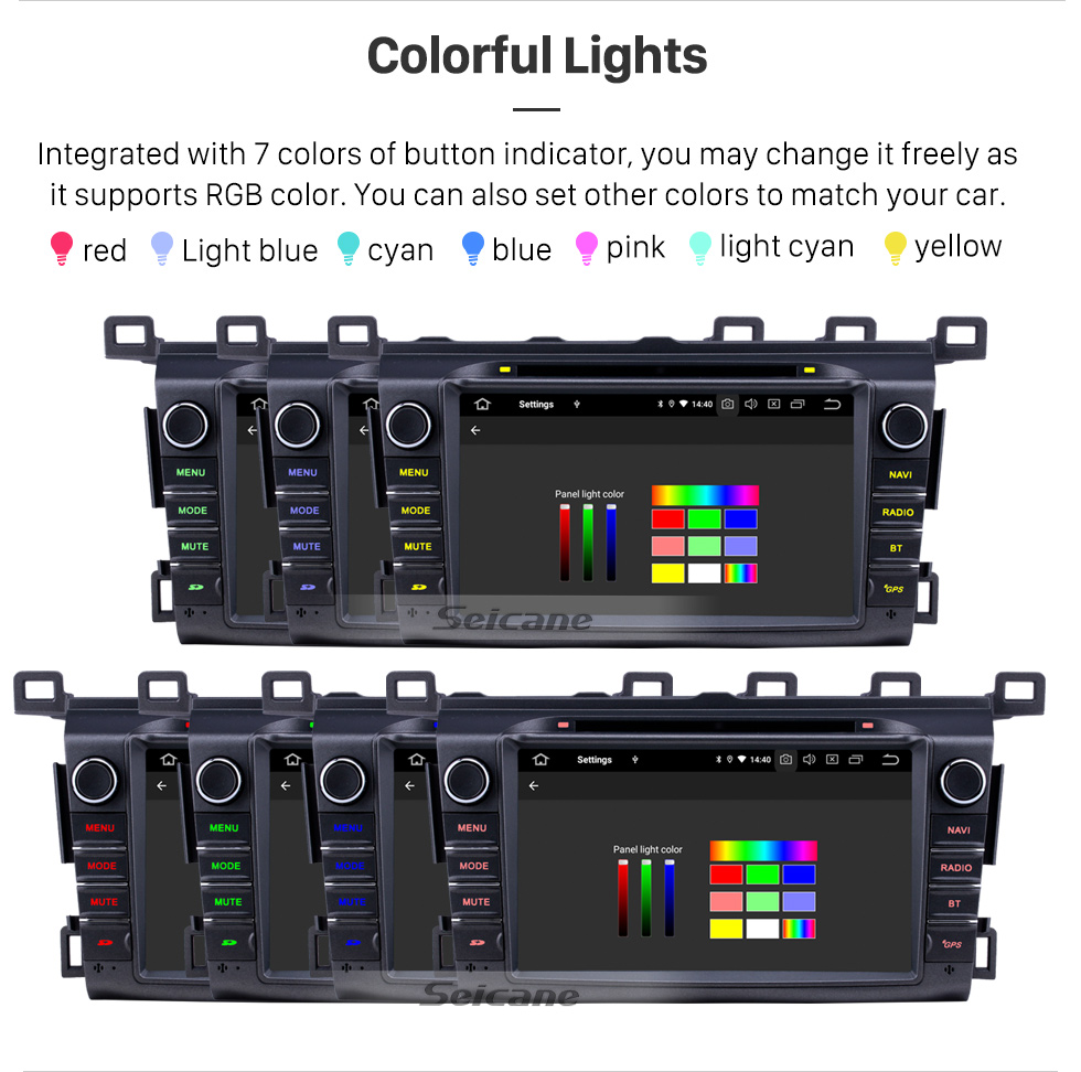 Seicane 8 pouces Android 9.0 pour 2006 2007 2008-2013 Radio Toyota RAV4 avec système de navigation GPS à écran tactile HD Prise en charge Bluetooth Carplay