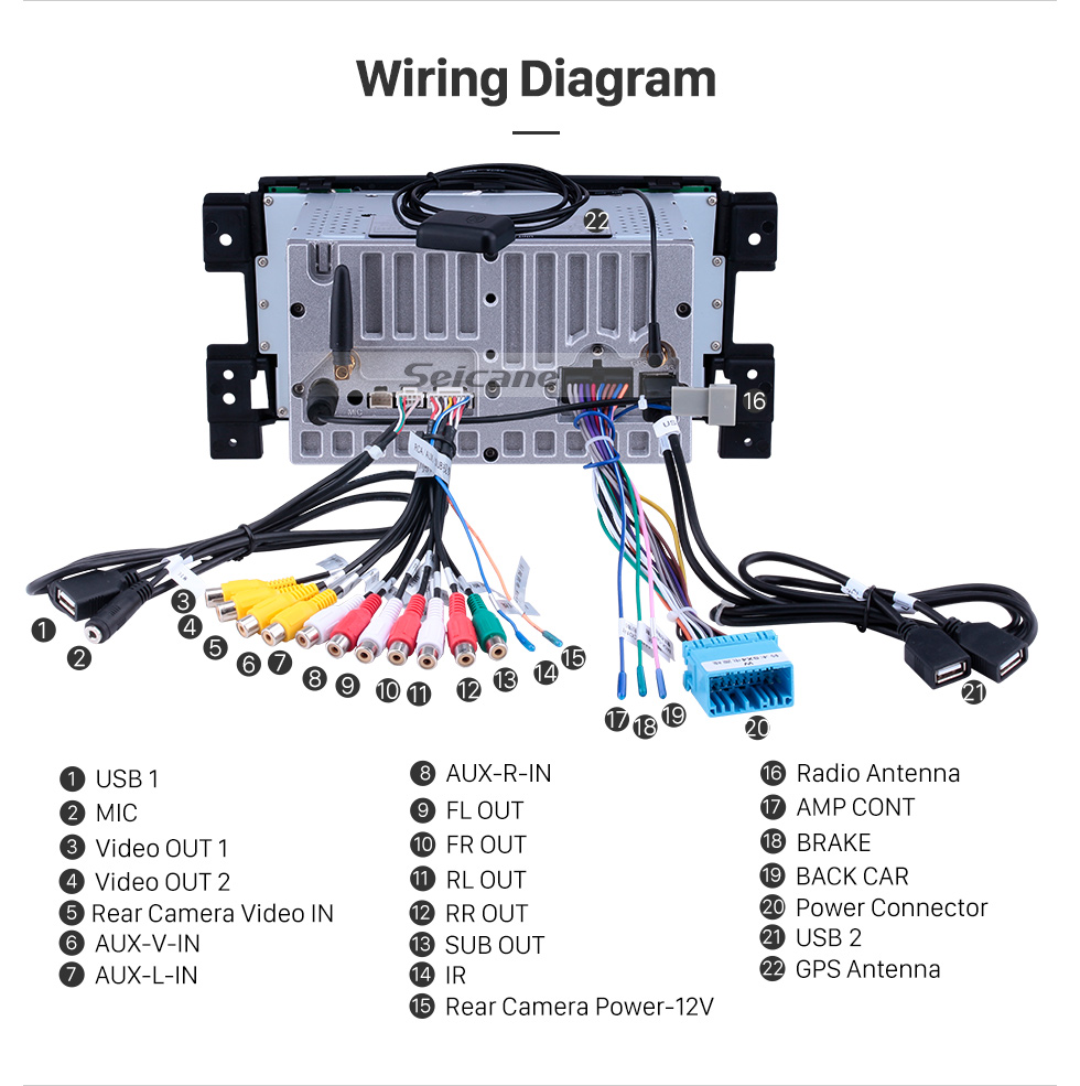 Seicane OEM 7 pulgadas Android 9.0 para 2006 2007 2008 2009 2010 Suzuki Grand Vitara Radio Bluetooth HD Pantalla táctil Sistema de navegación GPS compatible con Carplay