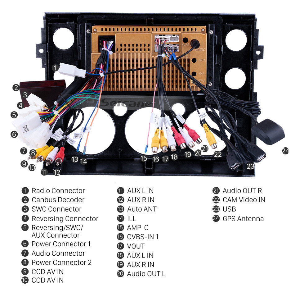 Seicane Pantalla táctil completa de 9 pulgadas 2007-2018 Toyota FJ CRUISER Android 10.0 Radio Sistema de navegación GPS Bluetooth WiFi Cámara de vista trasera Mirror Link OBD2 DVR Control del volante