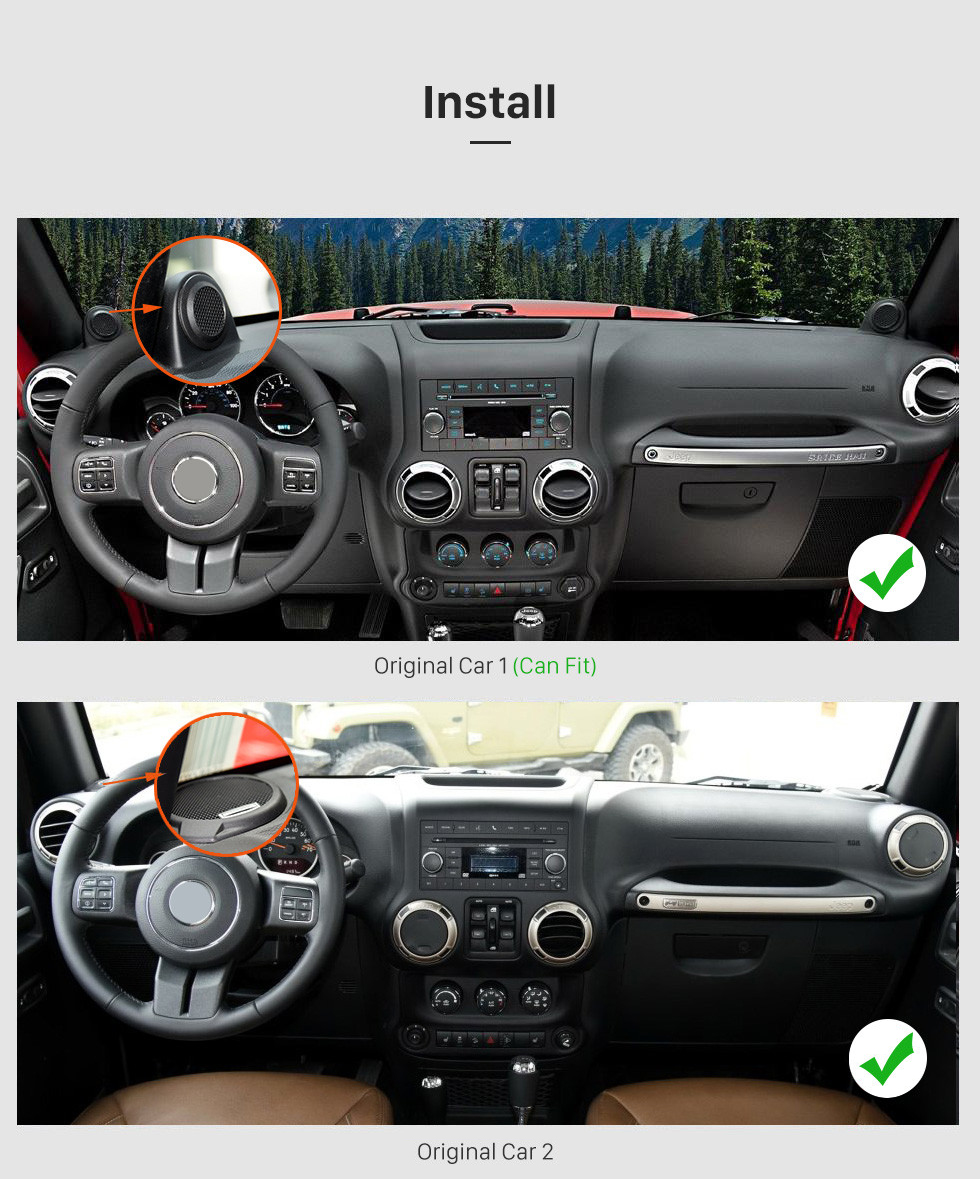 Seicane Android de 10,1 polegadas 10.0 para JEEP Wrangler 2011 2012 2013 2014 2015 2016 2017 Sistema de navegação GPS por rádio com tela sensível ao toque HD com suporte para Bluetooth Carplay OBD2