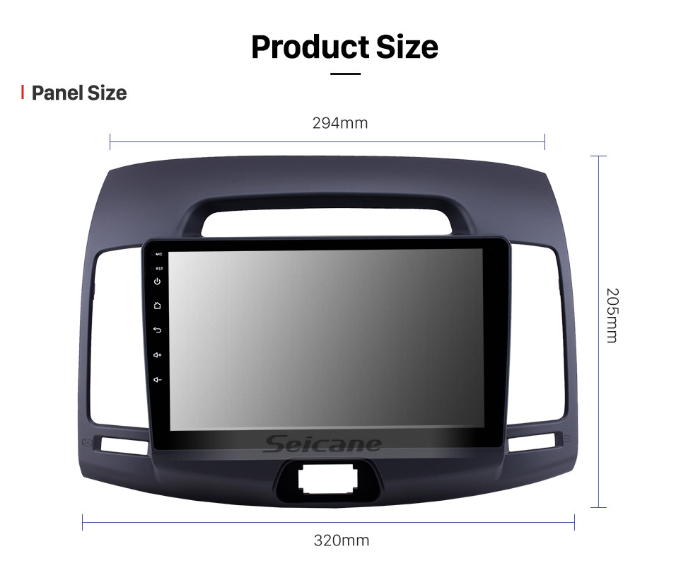 Seicane Radio con navegación GPS Android 10.0 de 9 pulgadas con pantalla táctil para 2007-2011 Hyundai Elantra con Bluetooth USB WIFI Soporte de música Cámara de copia de seguridad Carplay SWC 3G