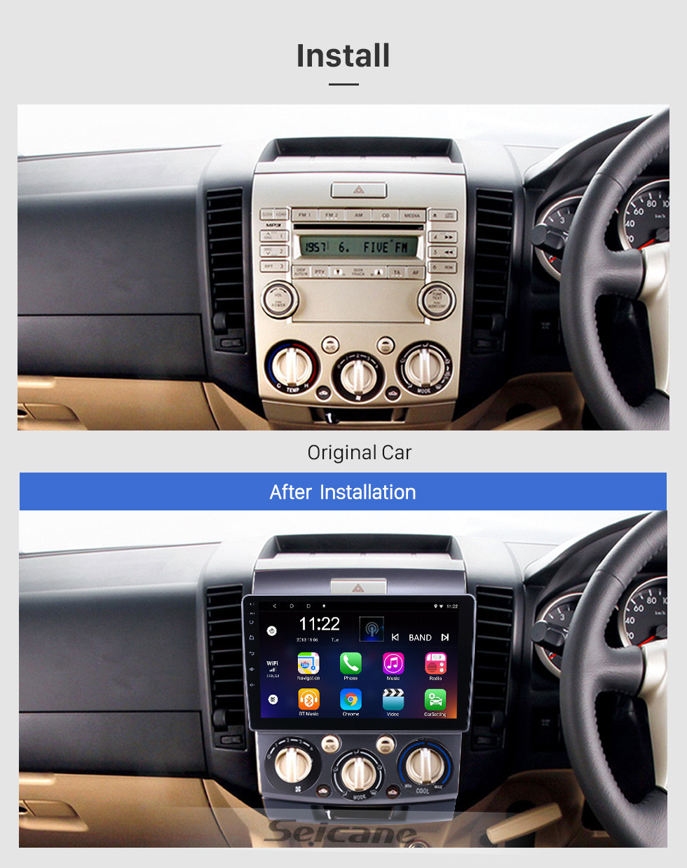 Seicane 9-дюймовый GPS-навигатор Android 13.0 для Ford Everest / Ranger Mazda BT-50 2006-2010 гг. С сенсорным экраном HD Поддержка Bluetooth Carplay TPMS Seicane 9-дюймовый GPS-навигатор Android 13.0 для Ford Everest / Ranger Mazda BT-50 2006-2010 гг. С сенсорным экраном HD Поддержка Bluetooth Carplay TPMS