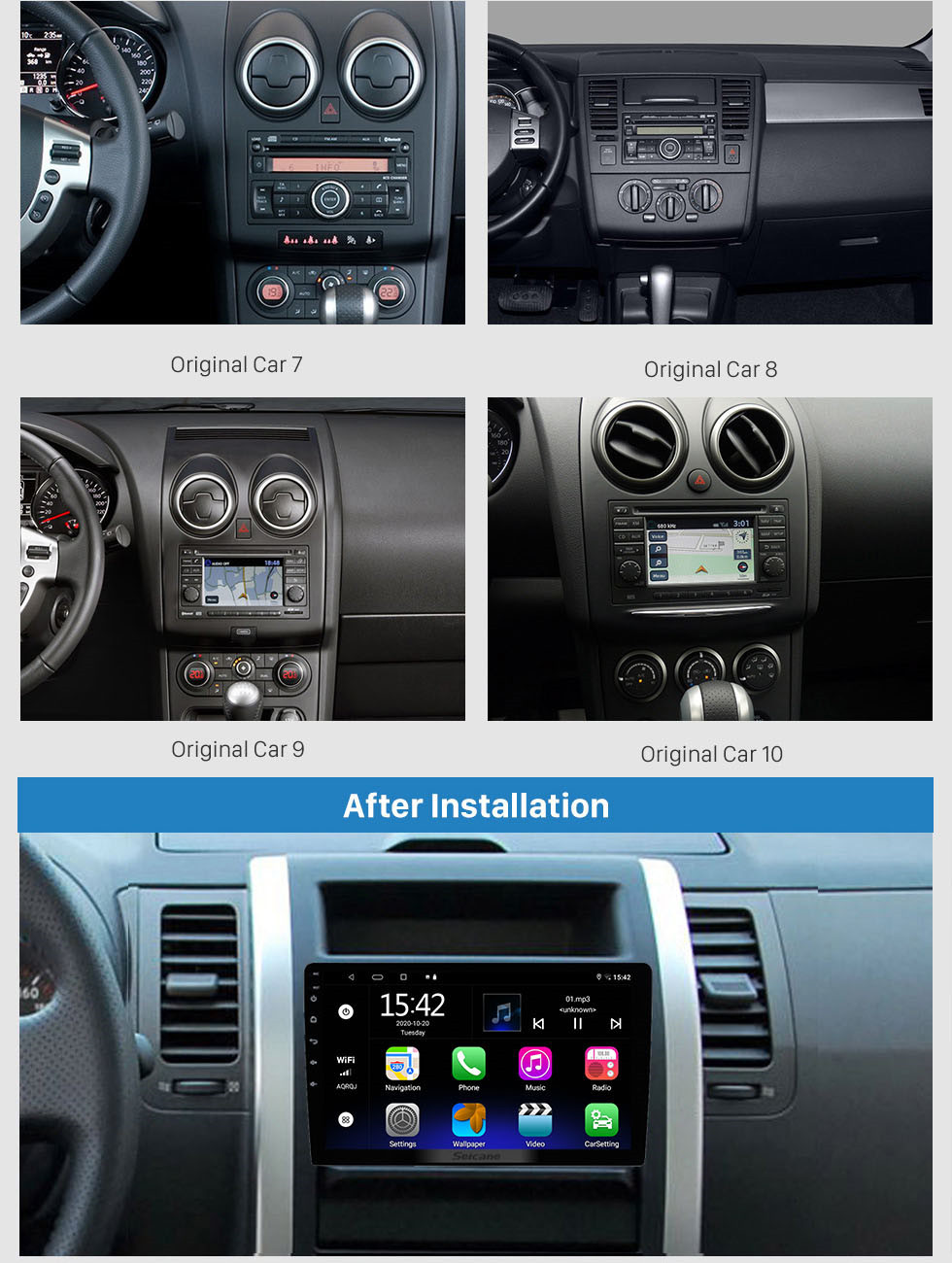Seicane Écran tactile HD Android 7.1 Radio de navigation GPS universelle de 9 pouces avec support Bluetooth WIFI Prise en charge vidéo 1080p Commande de volant de commande Lien Lien Seicane Écran tactile HD Android 7.1 Radio de navigation GPS universelle de 9 pouces avec support Bluetooth WIFI Prise en charge vidéo 1080p Commande de volant de commande Lien Lien