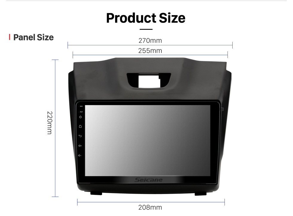 Seicane 9 pulgadas Chevrolet Chevrolet S10 2015-2018 ISUZU D-Max Android 13.0 Radio sistema de navegación GPS HD 1024 * 600 pantalla táctil Bluetooth DVR Cámara de visión trasera TV OBD2 WIFI Control del volante USB Enlace del espejo