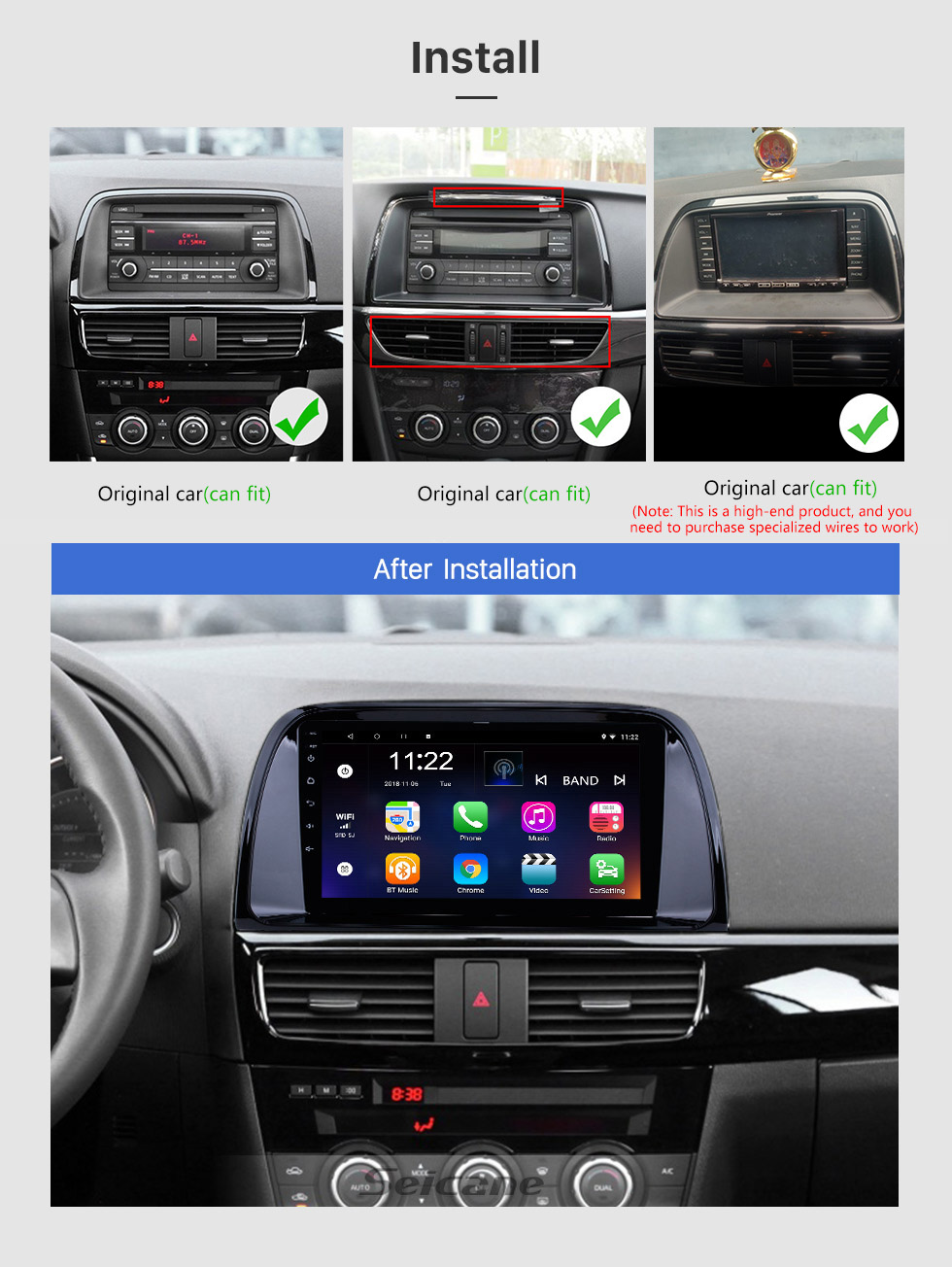 Seicane 9 polegadas 2012-2015 Mazda CX-5 tela sensível ao toque android 12.0 sistema de navegação gps com wi-fi bluetooth música usb obd2 aux rádio câmera de backup volante controle