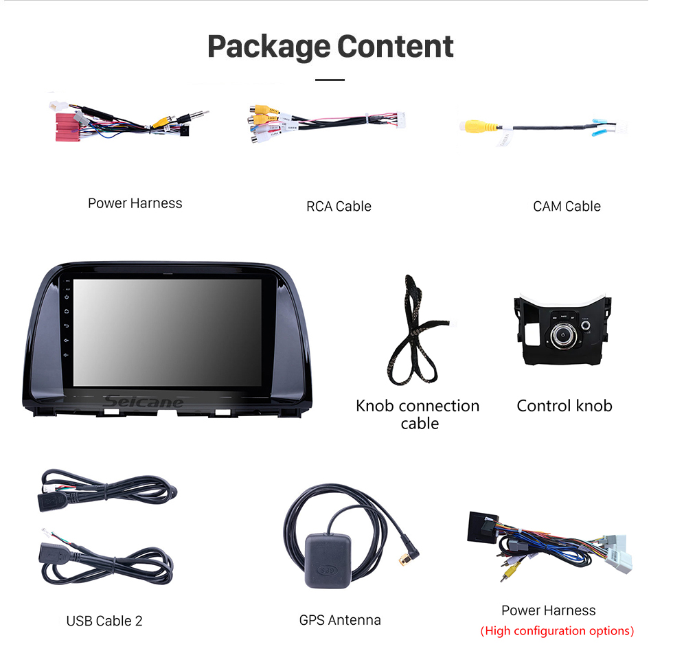 Seicane 9 pulgadas 2012-2015 Mazda CX-5 Pantalla táctil Android 12.0 Sistema de navegación GPS con WIFI Bluetooth Música USB OBD2 AUX Radio Cámara de respaldo Control del volante