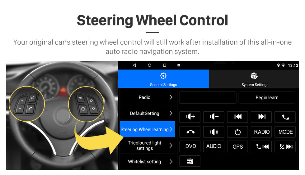 Seicane 9 Zoll 2012-2015 VW Volkswagen Jetta HD Touchscreen Android 13.0 GPS-Navigationssystem Bluetooth-Unterstützung FM / AM / RDS-Radio Carplay WIFI OBD II