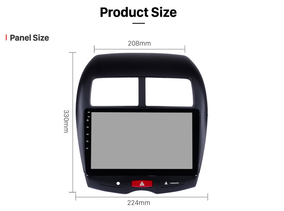 Seicane OEM Android 13.0 Radio Reproductor de DVD Sistema de navegación GPS para 2010-2013 Mitsubishi ASX con pantalla táctil Mirror link OBD2 DVR Cámara de visión trasera TV 1080P Video WIFI Control del volante Bluetooth USB SD