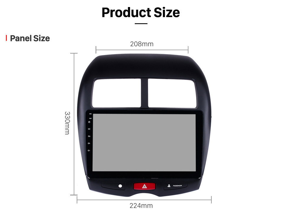 Seicane OEM Android 13.0 Radio DVD Player GPS Navigationssystem für 2010-2013 Mitsubishi ASX mit Mirror Link Touchscreen OBD2 DVR Rückfahrkamera TV 1080P Video WIFI Lenkradsteuerung Bluetooth USB SD