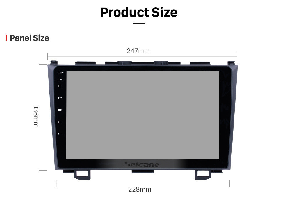 Seicane 2006 2007 2008-2011 Honda CRV 9 pouces Android 13.0 HD Radio à écran tactile Navigation GPS Bluetooth USB WIFI OBD2 Caméra de recul Lien miroir