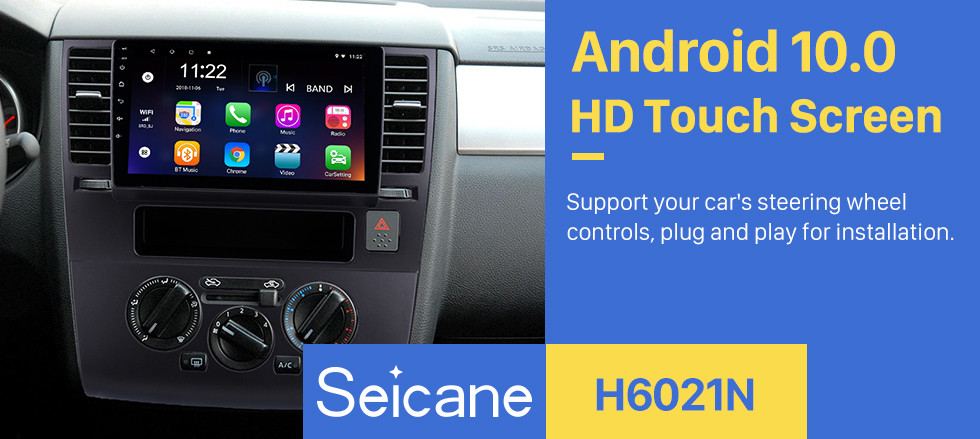Seicane 9 Zoll 2005-2010 Nissan Tiida Android 10.0 HD Touchscreen GPS-Navigation Radio Bluetooth 3G Wifi Digital TV Lenkradsteuerung Spiegel Link Music Seicane 9 Zoll 2005-2010 Nissan Tiida Android 10.0 HD Touchscreen GPS-Navigation Radio Bluetooth 3G Wifi Digital TV Lenkradsteuerung Spiegel Link Music
