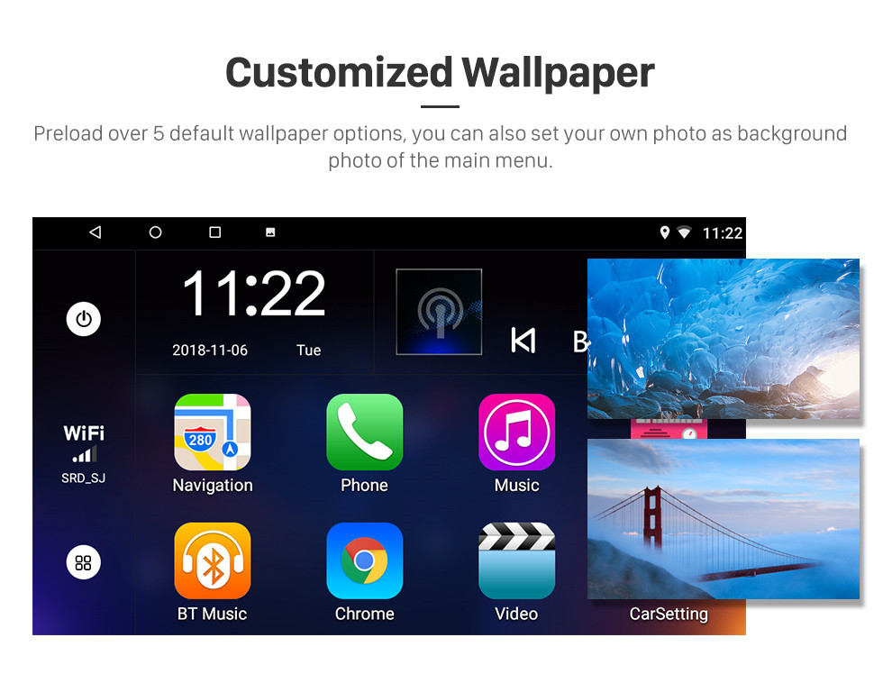 Seicane 7 pouces Android 10.0 TOYOTA TUNDRA universel HD à écran tactile Radio système de navigation GPS Prise en charge Bluetooth Carplay OBD2 DVR 3G WiFi